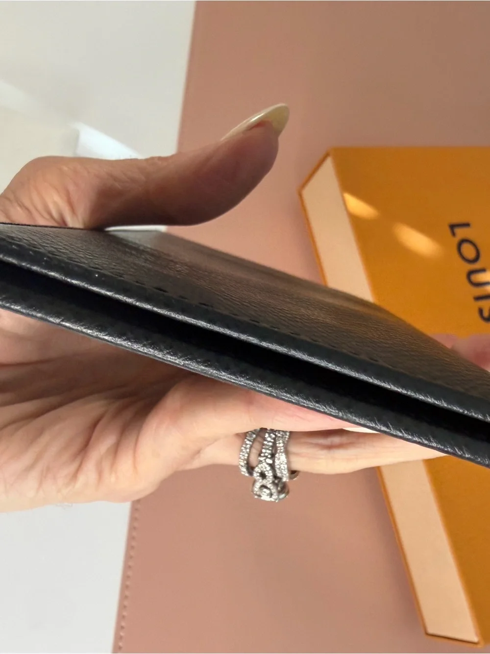 Louis Vuitton Black Taiga Leather Long Bifold Wallet Pocket Planner Organizer